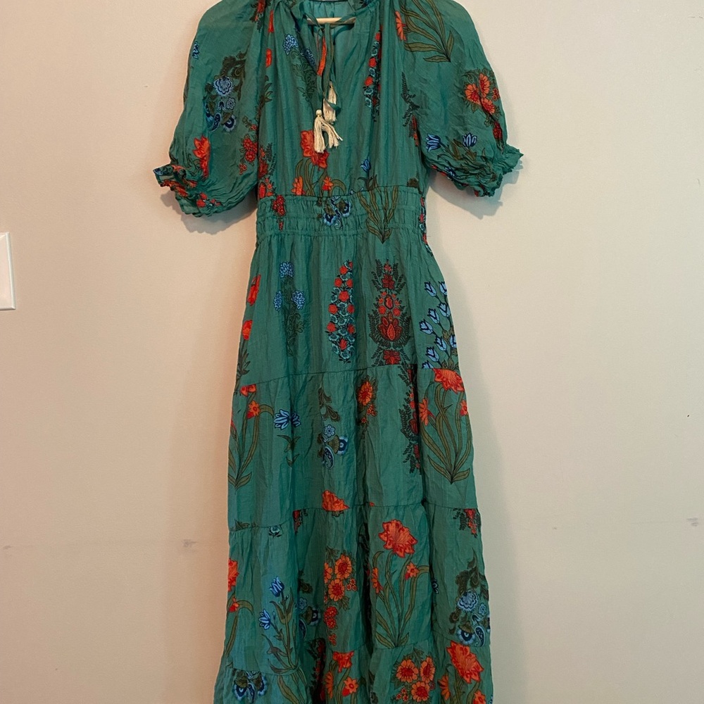 ** THML Green Smocked Puff Sleeve Sundress MOVING SALE!!! ACCEPTING REASONABLE